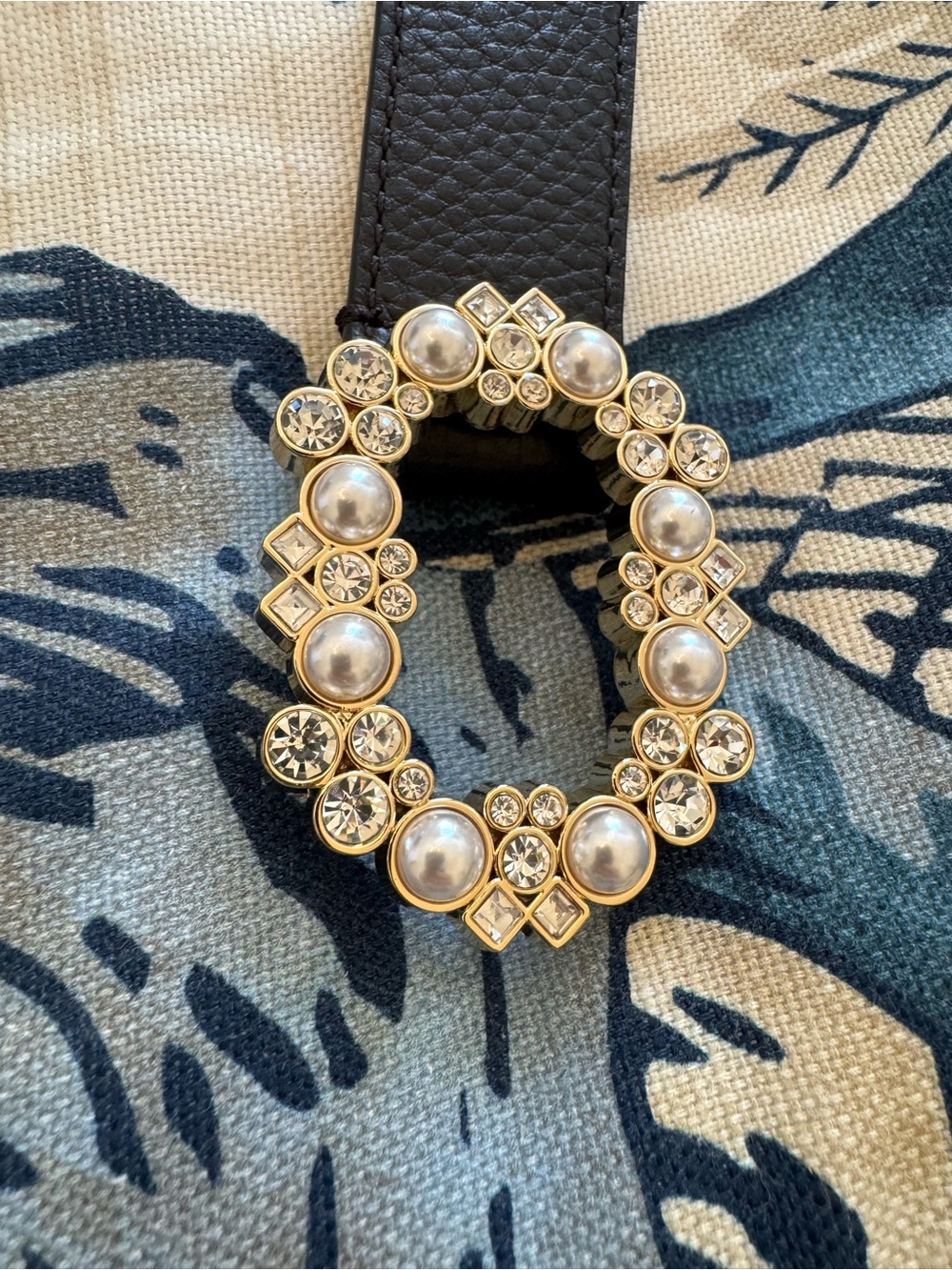 Talbots Gold Pearl & Crystal Circle Statement Pendant Necklace - Women Jewelry